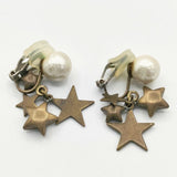 petite robe noire 星 コットンパール イヤリング オフホワイト ゴールド レディース プティローブノアー【中古】5-1130G∞