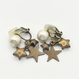 petite robe noire 星 コットンパール イヤリング オフホワイト ゴールド レディース プティローブノアー【中古】5-1130G∞