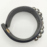 petite robe noire ラインストーン ビジュー レザー ブレスレット 濃紺 ネイビー マルチカラー レディース プティローブノアー【中古】5-1130G∞