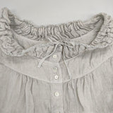 nest Robe 吉備リネン タイネックレース付きブラウス 01182-1019 製品染め ブラウス シャツ グレー レディース ネストローブ【中古】6-0601S∞