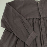 nest Robe 01203-1062 後染め加工モールスキンリネン切替 ブラウス シャツ パープル レディース ネストローブ【中古】5-1126T∞