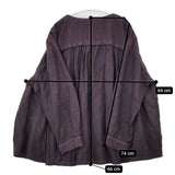 nest Robe 01203-1062 後染め加工モールスキンリネン切替 ブラウス シャツ パープル レディース ネストローブ【中古】5-1126T∞