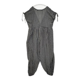 ayanoguchiaya 野口アヤ tsunagi dress 定価49000円 チェック キュプラ オールインワン ツナギ グレー ブラック レディース【中古】6-0422S∞