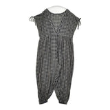 ayanoguchiaya 野口アヤ tsunagi dress 定価49000円 チェック キュプラ オールインワン ツナギ グレー ブラック レディース【中古】6-0422S∞