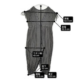 ayanoguchiaya 野口アヤ tsunagi dress 定価49000円 チェック キュプラ オールインワン ツナギ グレー ブラック レディース【中古】6-0422S∞