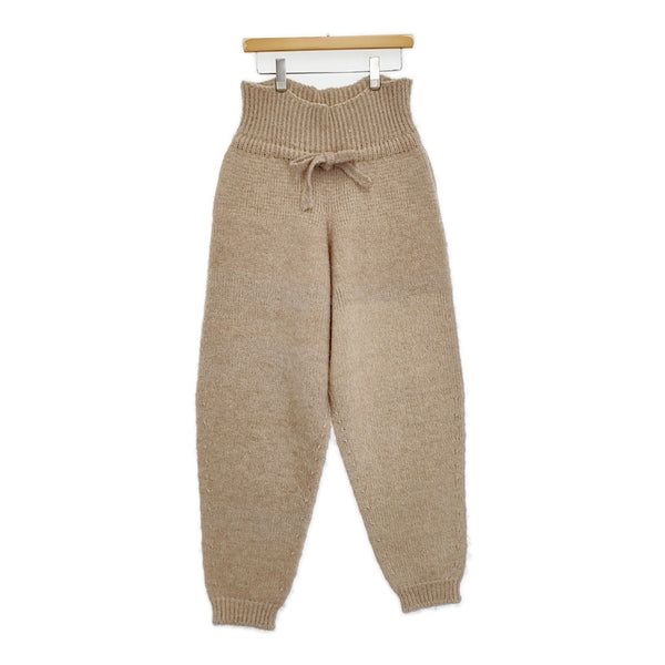 fofofofa HARVEST KNIT PANTS 定価38500円 ウール アルパカ モヘヤ シルク ニット パンツ ベージュ レディース【中古】5-1011T♪