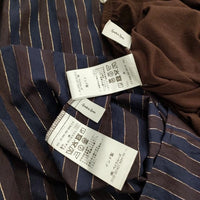 HYU ヒュー ストライプギャザーシャツワンピース 定価24200円 インド製 ラメ 25SS ネイビー ブラウン レディース Spick and Span【中古】5-1011M♪