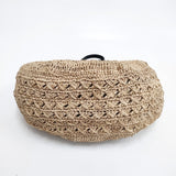 IBIZA ラフィア ハンドバッグ ラウンド型 定価44000円 かごバッグ ベージュ レディース イビサ【中古】6-0212M◎