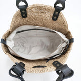 IBIZA ラフィア ハンドバッグ ラウンド型 定価44000円 かごバッグ ベージュ レディース イビサ【中古】6-0212M◎