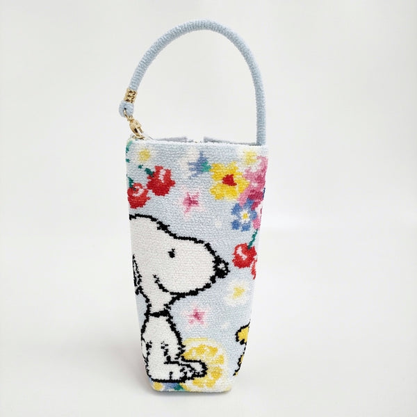 FEILER 新品 SNOOPY スヌーピー ボトルポーチ フルーツ＆フラワー 定価11000円 ポーチ ライトブルー レディース フェイラー【中古】5-1011G♪