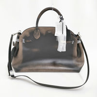 COACH 新品 SFT EMPIRE 48 ソフトエンパイアキャリーオールバッグ 48・ラブドレザー 定価187000円 ブラック ブラウン コーチ【中古】5-1011G♪