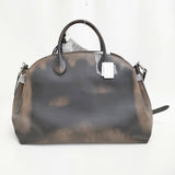 COACH 新品 SFT EMPIRE 48 ソフトエンパイアキャリーオールバッグ 48・ラブドレザー 定価187000円 ブラック ブラウン コーチ【中古】5-1011G♪