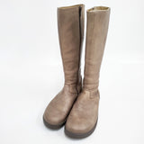 BIRKENSTOCK footprints サイドジップ レザー革 25cm ロング ブーツ ベージュ レディース ビルケンシュトックフットプリンツ【中古】5-1112T◎