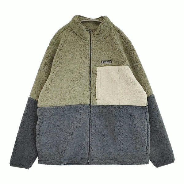 Columbia ヘビーウェイト シェルパ フリースジャケット サイズXL 定価27500円 ジャケット カーキ ブルーグレー メンズ コロンビア【中古】5-1108T♪