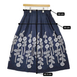mina perhonen frost garden 刺繍 サイズ40 定価99000円 acs5372 ロングスカート 24SS ネイビー レディース ミナペルホネン【中古】5-1011M♪