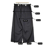 mizuiro-ind ウール混 イージースラックス パンツ ブラック レディース ミズイロインド【中古】5-1126T∞