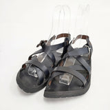 45R/45rpm レザー 908SANDALS サイズ1 サンダル ブラック レディース フォーティーファイブアールピーエム【中古】6-0417S◎