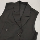 MARGARET HOWELL/FOX BROTHERS サマーウール SUMMER WOOL DRESS 578-4256001 ノースリーブ ワンピース 24AW ブラック レディース マーガレットハウエル/フォックスブラザーズ【中古】6-0202M∞