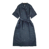 mina perhonen sunny hole リネン コート ワンピースコート abs3971 コート 23SS グリーン ネイビー レディース ミナペルホネン【中古】5-1014M♪