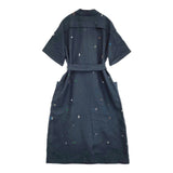 mina perhonen sunny hole リネン コート ワンピースコート abs3971 コート 23SS グリーン ネイビー レディース ミナペルホネン【中古】5-1014M♪