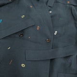 mina perhonen sunny hole リネン コート ワンピースコート abs3971 コート 23SS グリーン ネイビー レディース ミナペルホネン【中古】5-1014M♪