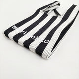 marimekko Knitted Mini Tote Merirosvo ストライプ ニットミニトート トートバッグ ホワイト ブラック レディース マリメッコ【中古】5-1014G♪