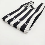 marimekko Knitted Mini Tote Merirosvo ストライプ ニットミニトート トートバッグ ホワイト ブラック レディース マリメッコ【中古】5-1014G♪