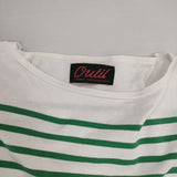 OUTIL バスクシャツ ボーダー サイズ0 半袖Ｔシャツ カットソー ホワイト グリーン レディース ウティ【中古】6-0601S∞