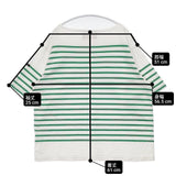 OUTIL バスクシャツ ボーダー サイズ0 半袖Ｔシャツ カットソー ホワイト グリーン レディース ウティ【中古】6-0601S∞