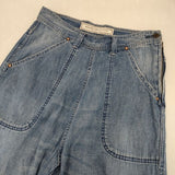 GRANDMA MAMA DAUGHTER サイドジップデニム ダメージ加工 ジーンズ デニムパンツ ブルー レディース グランマママドーター【中古】6-0205G∞