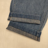 GRANDMA MAMA DAUGHTER サイドジップデニム ダメージ加工 ジーンズ デニムパンツ ブルー レディース グランマママドーター【中古】6-0205G∞