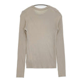 Spick and Span ウォッシャブル クルーネックリブニット 定価13200円 ニット 24AW ベージュ レディース スピックアンドスパン【中古】5-1014T♪