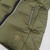 DESCENTE ALLTERRAIN 水沢ダウン ラクーンファー DOR-C7638W サイズM ダウンコート カーキ レディース デサントオルテライン【中古】5-1123A♪