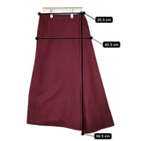 Yohji Yamamoto +NOIR ウール 切替 アシンメトリー ロングスカート ワインレッド レディース ヨウジヤマモト プリュス ノアール【中古】5-1126T∞