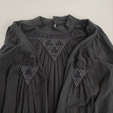 the last flower 単調な空間 Hand smocking bloues 定価53900円 ブラウス シャツ 25AW ブラック レディース ザラストフラワー【中古】5-1014M♪