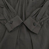 the last flower 単調な空間 Hand smocking bloues 定価53900円 ブラウス シャツ 25AW ブラック レディース ザラストフラワー【中古】5-1014M♪