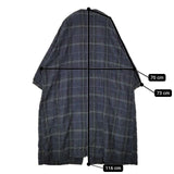 AU GARCONS ノーカラーコート anna チェック 羽織り コットンウール コート ネイビー ブラック レディース オーギャルソン【中古】5-1126T∞