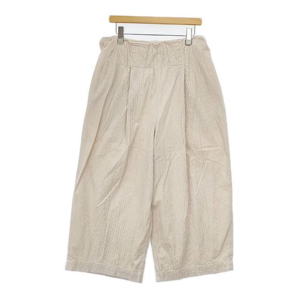 tumugu TB17339 ソフトコーデュロイ ワイド パンツ ベージュ レディース ツムグ【中古】5-1126T∞