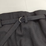 Dulcamara ウール ベルト付き よそいき ロングスカート ブラック レディース ドゥルカマラ【中古】5-1126T∞