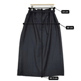 Dulcamara ウール ベルト付き よそいき ロングスカート ブラック レディース ドゥルカマラ【中古】5-1126T∞