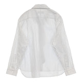 MARGARET HOWELL SOFT COTTON CHAMBRAY 1 定価42900円 ストライプシャツ 25AW ホワイト グレー レディース マーガレットハウエル【中古】5-1014M♪