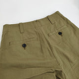 MARGARET HOWELL PLAIN WEAVE COTTON LINEN TROUSERS サイズ1 定価36300円 パンツ 25SS カーキ レディース マーガレットハウエル【中古】5-1014M♪