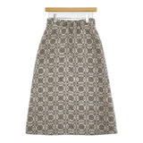 kijinokanosei 花雪ウール シルク混 定価33000円 ロングスカート グレー ホワイト レディース キジノカノウセイ【中古】5-1123T♪