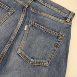 R&D.M.Co- ストレートデニム ヴィンテージライク 5ポケット ボタンフライ 赤耳 デニムパンツ ブルー レディース オールドマンズテーラー【中古】6-0202G∞