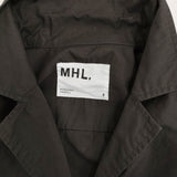 MHL. SHIRT 595-4253503 サイズ2 定価26400円 オープンカラー 長袖シャツ 24AW ダークブラウン レディース エムエイチエル【中古】5-1022M♪