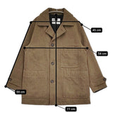 MHL. TEXTURED WOOL サイズ1 595-1210550 ウールリネン ショート丈 コート 21AW カーキ レディース エムエイチエル【中古】5-1123T♪