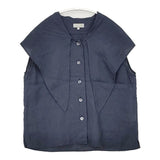 MARGARET HOWELL SOFT LINEN SHIRT 定価29700円 578-3151001 リボン ブラウス シャツ ネイビー レディース マーガレットハウエル【中古】6-0601S∞