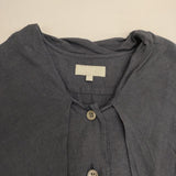 MARGARET HOWELL SOFT LINEN SHIRT 定価29700円 578-3151001 リボン ブラウス シャツ ネイビー レディース マーガレットハウエル【中古】6-0601S∞