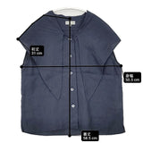 MARGARET HOWELL SOFT LINEN SHIRT 定価29700円 578-3151001 リボン ブラウス シャツ ネイビー レディース マーガレットハウエル【中古】6-0601S∞