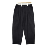 RINEN フランネル ワンタックラクパンツ 製品洗い コットン イージーワイド パンツ ブラック レディース リネン【中古】5-1204T∞